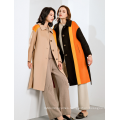 Trendy Clothing Ladies Collision Color Long Coat